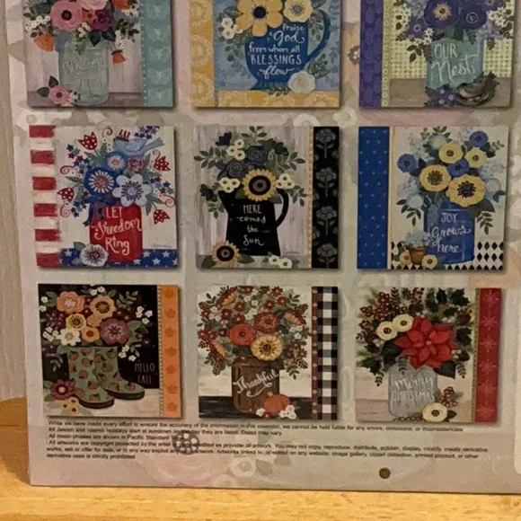 Floral Canvas Art with Pink and Orange Accents 2026 Calendar - Picture 5 of 8